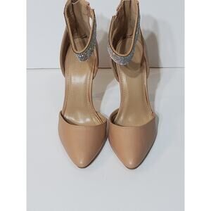 Charlotte Russe Stilettos With Diamond Ankle Strap Size 7 Beige
